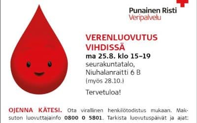 Verenluovutus kirkonkylällä ma 25.8.2014