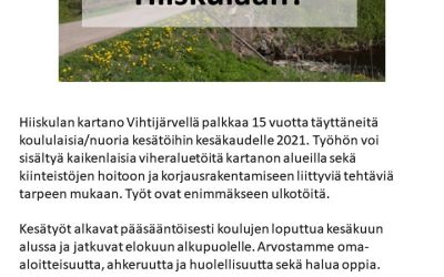 Hiiskula palkkaa nuoria kesätöihin